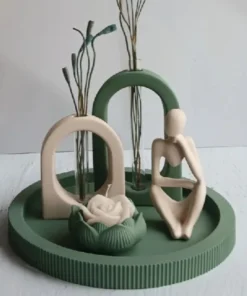 Ensemble Décoratif Minimaliste en Plâtre – Harmonie & Sérénité