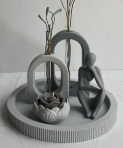 Alternative view of Ensemble Décoratif Minimaliste en Plâtre – Harmonie & Sérénité