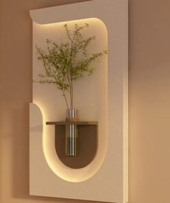 Décoration Sculpturale Familiale en Plâtre – Design Minimaliste 3D, Pièce Artistique Beige Élégante pour Intérieur Moderne